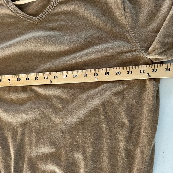 J Crew Mens Sweater V- neck Long Sleeve 100% Cotton Preppy Knit Tan XL - Picture 6 of 10
